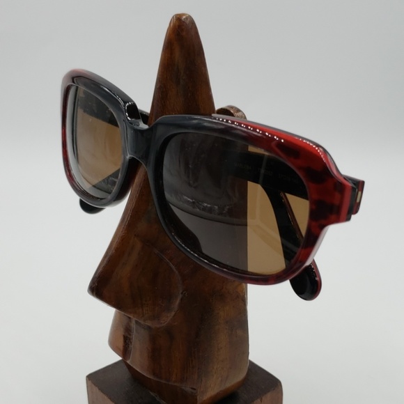 Corinne McCormack Black Red Oval Sunglasses Frames - Picture 2 of 6